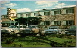Postcard Sarnia Ontario c1960s The Chalet Motel Old Cars Lambton County