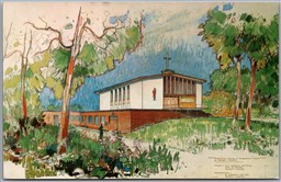 Postcard Windsor Ontario Perspective Drawing of St. Anthony's Church