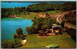 Postcard Bracebridge Ontario Tamwood Lodge Aerial View Lake Muskoka Hwy 118 West