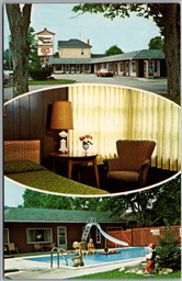Postcard Southampton Ontario Manor Motel Pool MCM Furniture Cars Multi Views