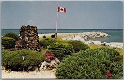 Postcard Meaford Ontario The Cairn Honor of First Postmaster William Stephenson