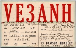 QSL 1947 Amateur Ham Radio Card VE3ANH Kirkland Lake Ontario Dawson Hoadley