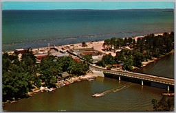 Postcard Wasaga Beach Ontario c1960s Aerial View Boating Georgian Bay Simcoe Co.