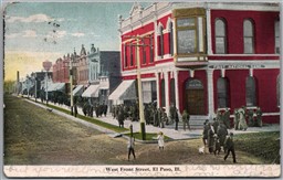 Postcard El Paso Illinois c1908 West Front Street