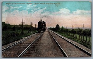 Postcard c1908 Flight of International Limited Grand Trunk Railway 