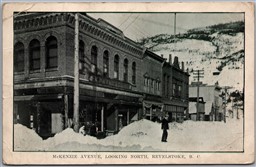 Postcard Revelstoke British Columbia c1908 McKenzie Avenue Looking North *as is*