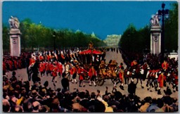 Postcard London England 1953 The Coronation Procession Leaving Buckingham Palace