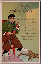 Postcard c1905 Dutch Valentine Greeting Humorous 'Everybody Works But Father'