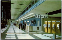 Postcard Winnipeg Manitoba Concourse at International Airport Gates Phones