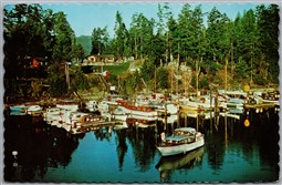 Postcard Salt Spring Island British Columbia 1987 Scott Point Marina Long Harbor