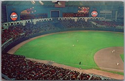 Postcard Houston Texas c1965 Astrodome Opening Night vs Yankees Mickey Mantle