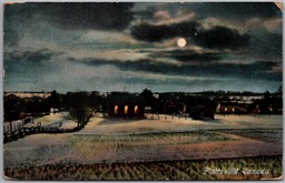 Postcard Plattsville Ontario c1910 Winter Night View Oxford County