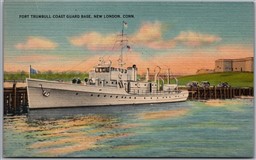 Postcard New London Connecticut c1940s Fort Trumbull Cost Guard Base