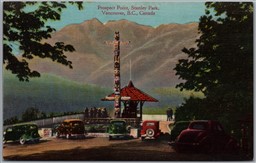 Postcard Vancouver British Columbia Prospect Point Stanley Park Totem Pole Cars