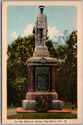 Postcard Sydney Cape Breton Nova Scotia Orangemen War Memorial Wentworth Park