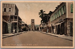 Postcard Saint Kitts British West Indies c1910 Church Street Basseterre *as is*