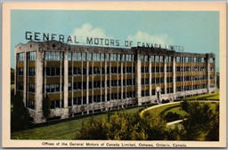 Postcard Oshawa Ontario Offices of the General Motors of Canada Limited