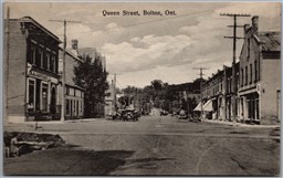 Postcard Bolton Ontario c1910s Queen Street Old Cars Peel Region by Rumsey