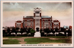 Postcard Colour RPPC c1930s Moose Jaw Saskatchewan Central Collegiate School
