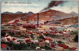 Postcard Globe Arizona c1910s Old Dominion Works Gila County Railroad Smelter