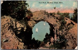 Postcard Mackinac Island Michigan c1910s Arch Rock Scenic View by G. H. W.