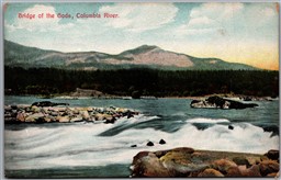 Postcard Washington & Oregon 1910s Scenic View Bridge of the Gods Columbia River
