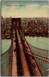Postcard c1910s New York City Brooklyn Bridge Manhattan East River