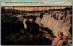 Postcard Langtry Texas c1910s Sunset Route Mile Creek Canyon Val Verde County