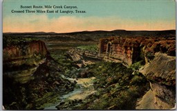 Postcard Langtry Texas c1910s Sunset Route Mile Creek Canyon Scenic View
