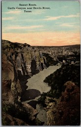 Postcard Texas c1910s Sunset Route Castle Canyon near Devils River Scenic View