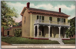 Postcard Greenfield Indiana Birthplace of James Whitcomb Riley Hancock County