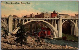 Postcard Spokane Washington c1910s Monroe Street Bridge River
