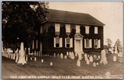 Postcard RPPC c1910s Odessa Delaware Old Drawyers Church Cemetery New Castle Co.