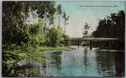 Postcard International Falls Minnesota c1910s River Scene Koochiching County