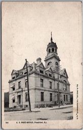 Postcard Frankfort Kentucky c1900s U.S. Post Office by Ill. P. Card Co.