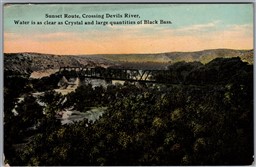 Postcard Texas c1910s Sunset Route Crossing Devils River Bridge Scenic View