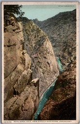 Postcard Royal Gorge Colorado From Directly Over Bridge Looking East Scenic View