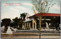 Postcard Tucson Arizona 1910s The Steinfeld Residence North Main St. Pima County