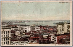 Postcard New Orleans LA Crescent Bend Maison Blance Court House Hotel Monteleone