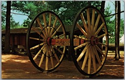 Postcard Rhinelander Wisconsin 10ft High Big Wheels Logging Museum