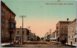 Postcard Port Elgin Ontario c1910s Main Street Old Car Carriage Bruce County
