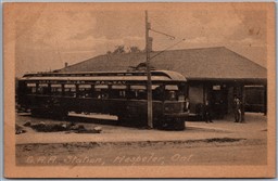 Postcard Hespeler Ontario G.R.R. Grand River Railway Station Waterloo Region