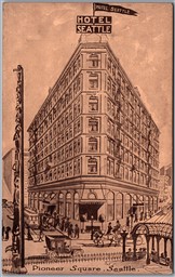 Postcard Seattle Washington c1910s Pioneer Square Artistic View Totem Pole