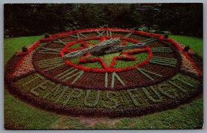 Postcard Montreal Quebec c1960s Beautiful Floral Clock Westmount Park A
