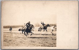 Postcard RPPC Los Angeles California Horse Racing 