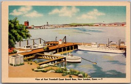 Postcard New London Connecticut View of Fort Trumbull Coast Guard Base