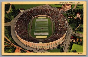 Postcard Pittsburgh PA c1935 Pitt Stadium College Football Aerial View Defunct
