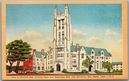 Postcard New Haven Connecticut View of Sheffield Hall Sterling Tower Yale U.