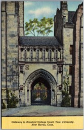 Postcard New Haven Connecticut Gateway to Branford College Court Yale University