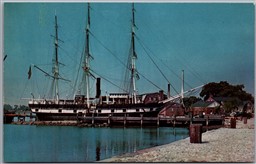 Postcard Mystic Connecticut Whaleship Charles W. Morgan at Marine Museum